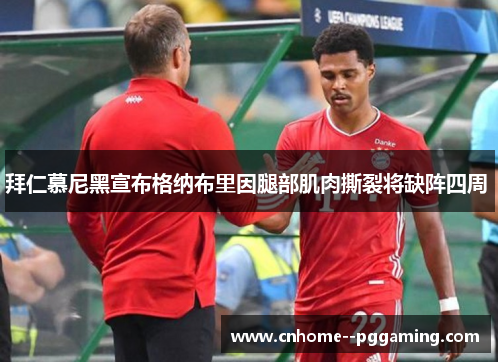 拜仁慕尼黑宣布格纳布里因腿部肌肉撕裂将缺阵四周 
